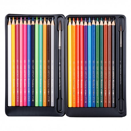 Seturi creioane Aquarell MONDELUZ cu pensula si ascutioare
