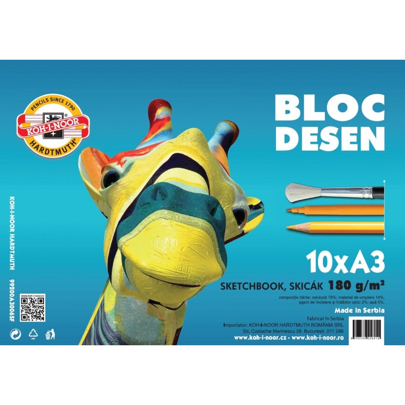 Bloc desen A3 GIRAFA 180gr/mp, 10coli