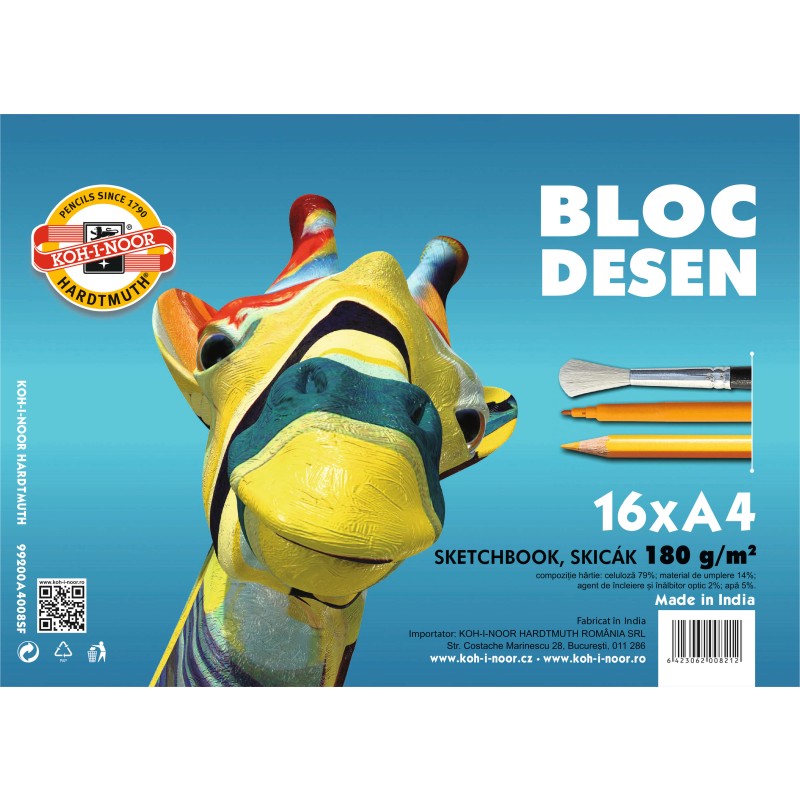 Bloc desen A4 GIRAFA 180gr/mp, 16coli