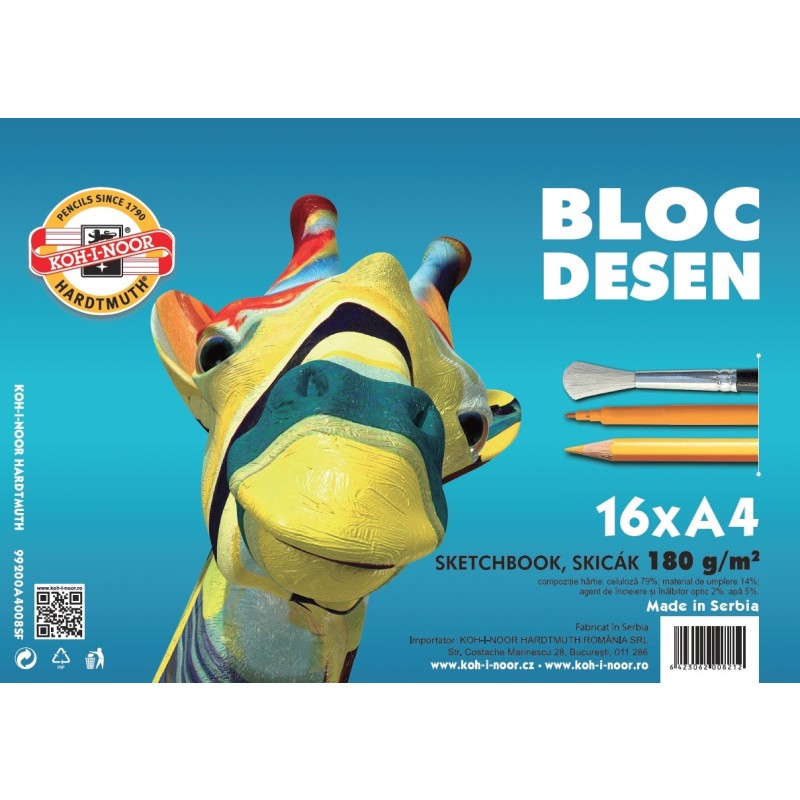 Bloc desen A4 GIRAFA 180gr/mp, 16coli