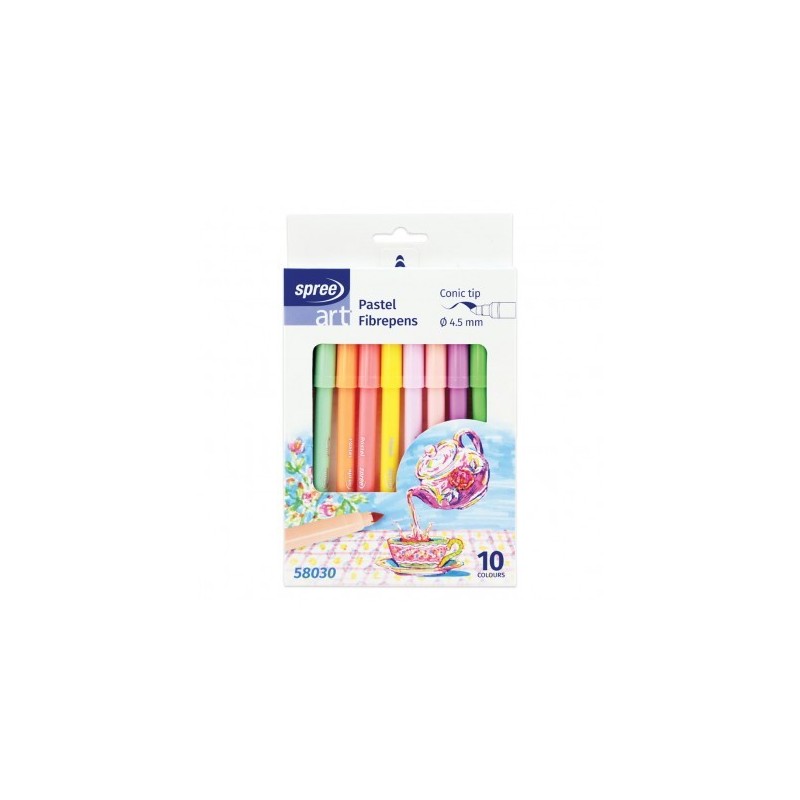 Set 10cul carioca pastel varf 4,5mm