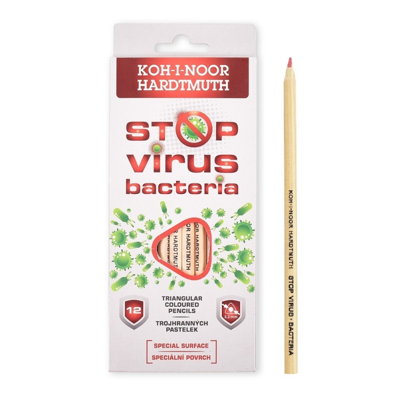 Set 12 creioane color STOP BACTERIA