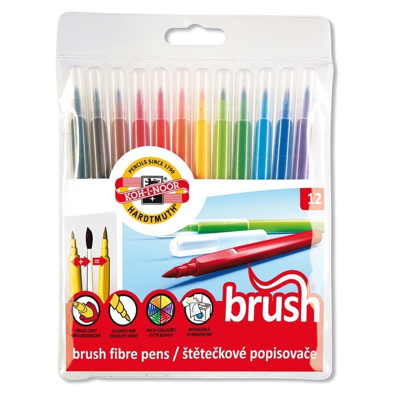Set 12 cul markere scolare (carioca) PAINT BRUSH