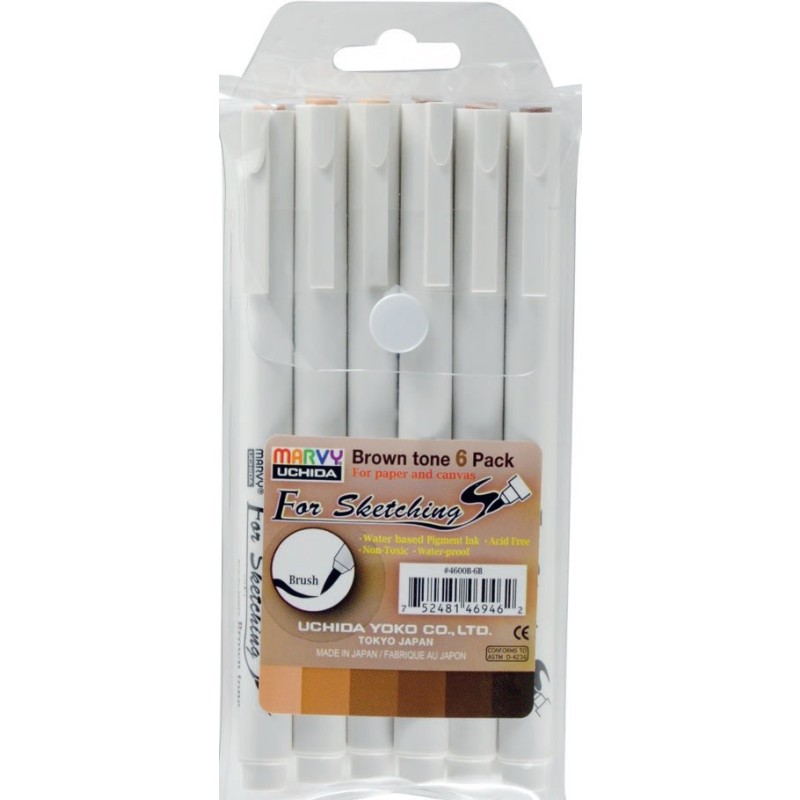 Set 6 fineliner Marvy Uchida tonuri MARO