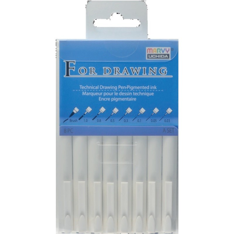 Set 8 fineliner Marvy Uchida