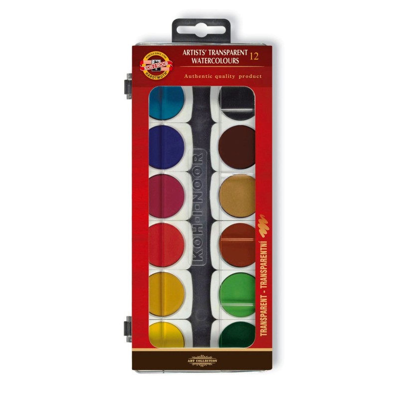 Set acuarela cu pastile de culoare TRANSPARENTE pentru artisti