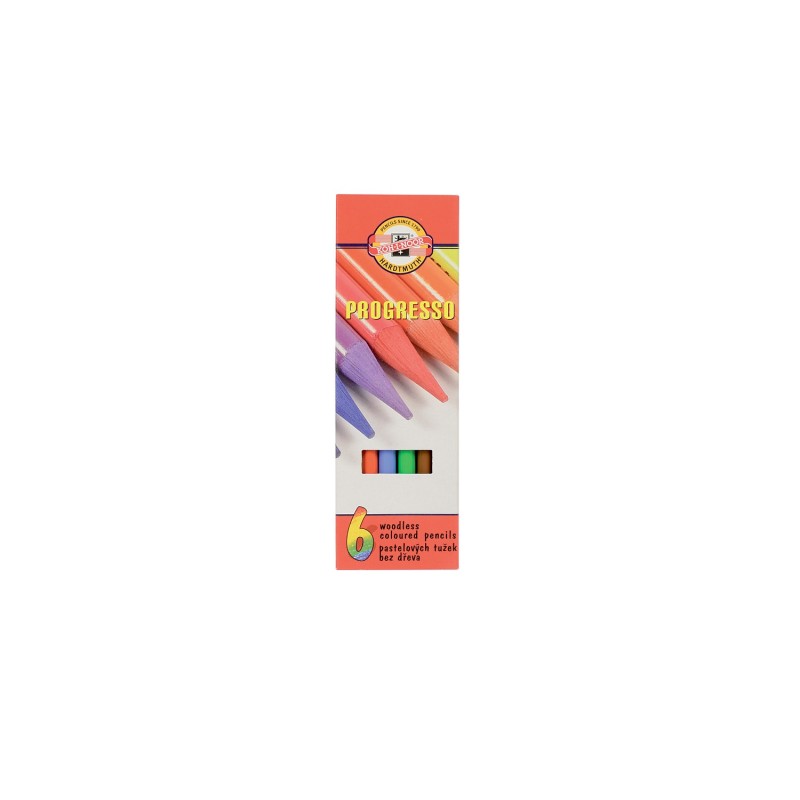 Set Creioane fara Lemn PROGRESSO 6/12/24 Culori - Mina 7.6mm - Koh-I-Noor